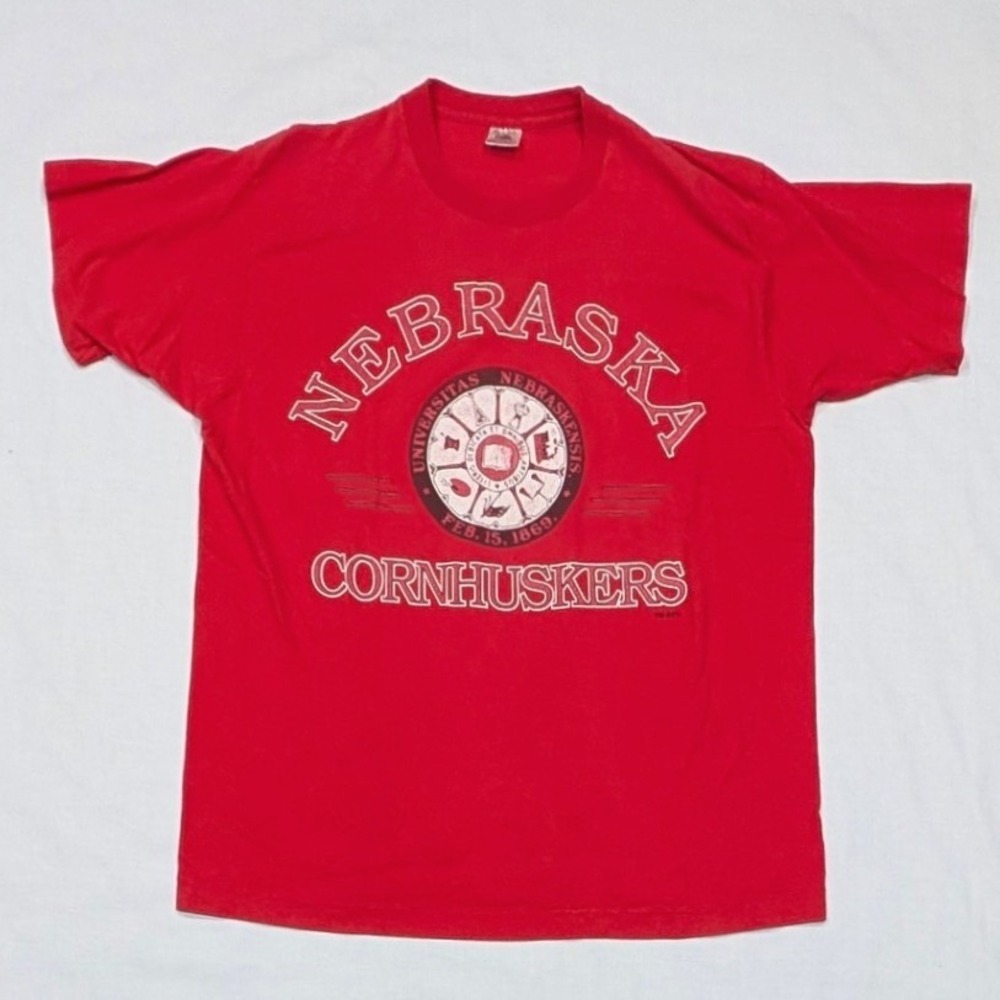 Vintage Fruit of the Loom Nebraska Cornhuskers T-Shirt Red XL Made in USA